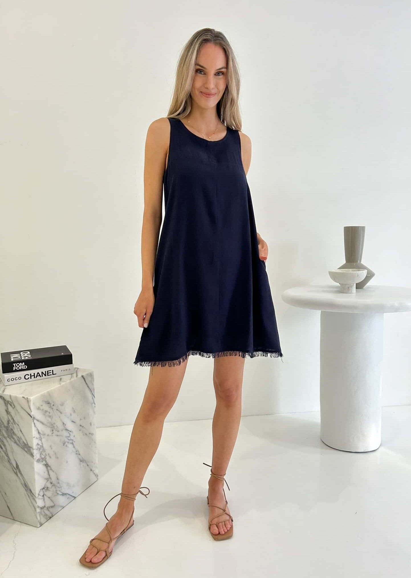 Freya Dress - Navy