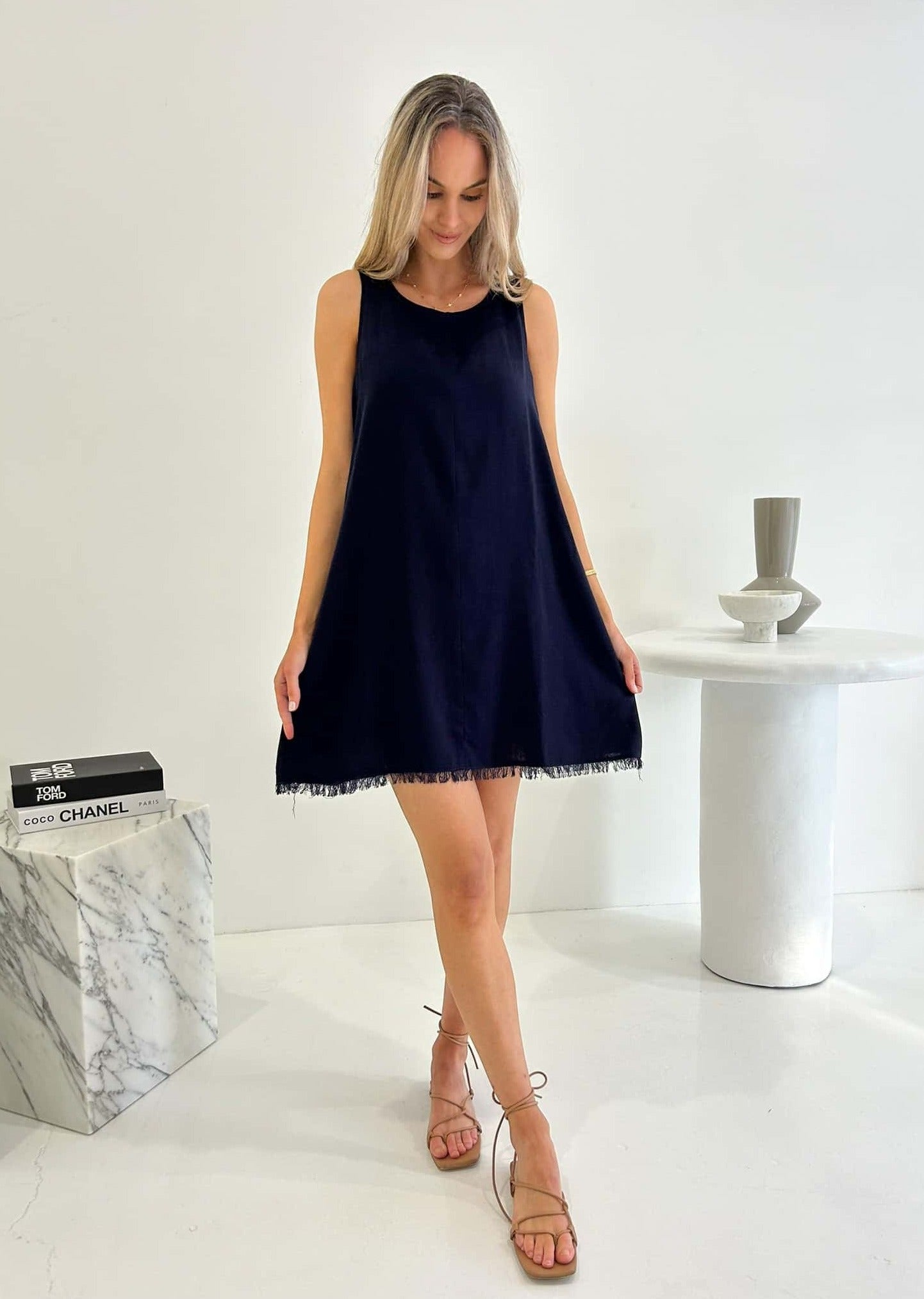 Freya Dress - Navy