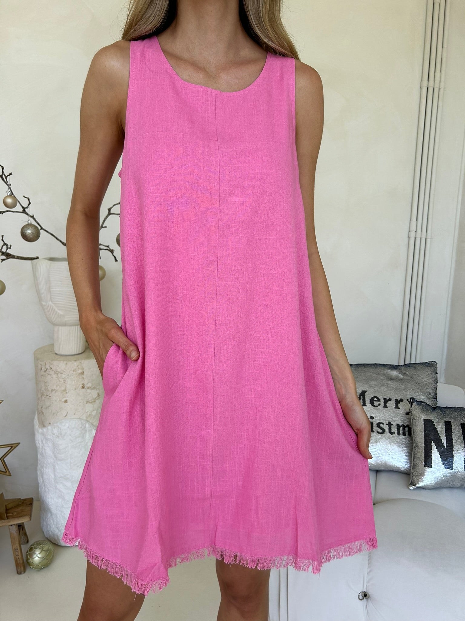 Freya Dress - Barbie Pink