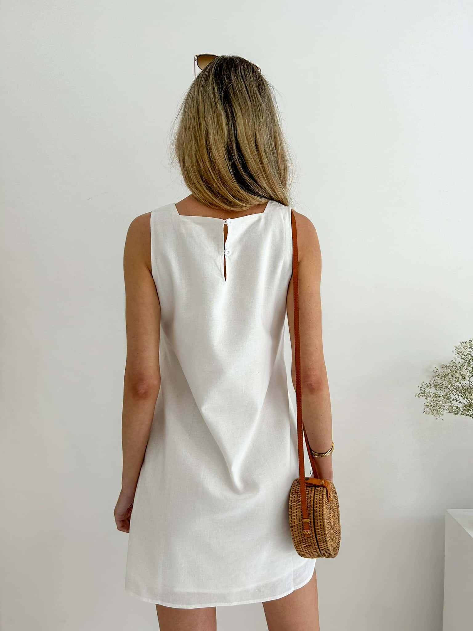 Tara Linen Dress - White