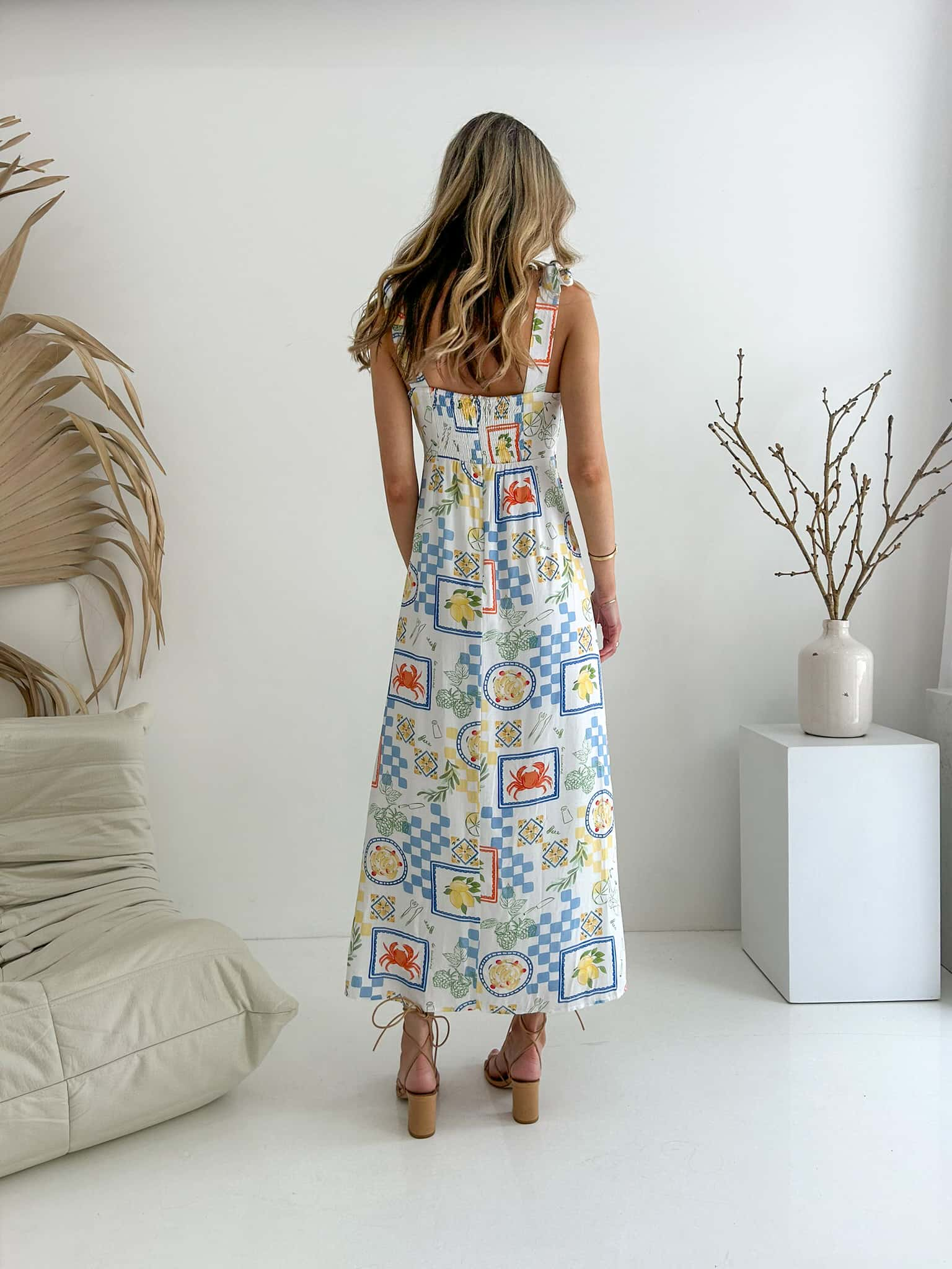 Matilda Tie Maxi - Picnic Print