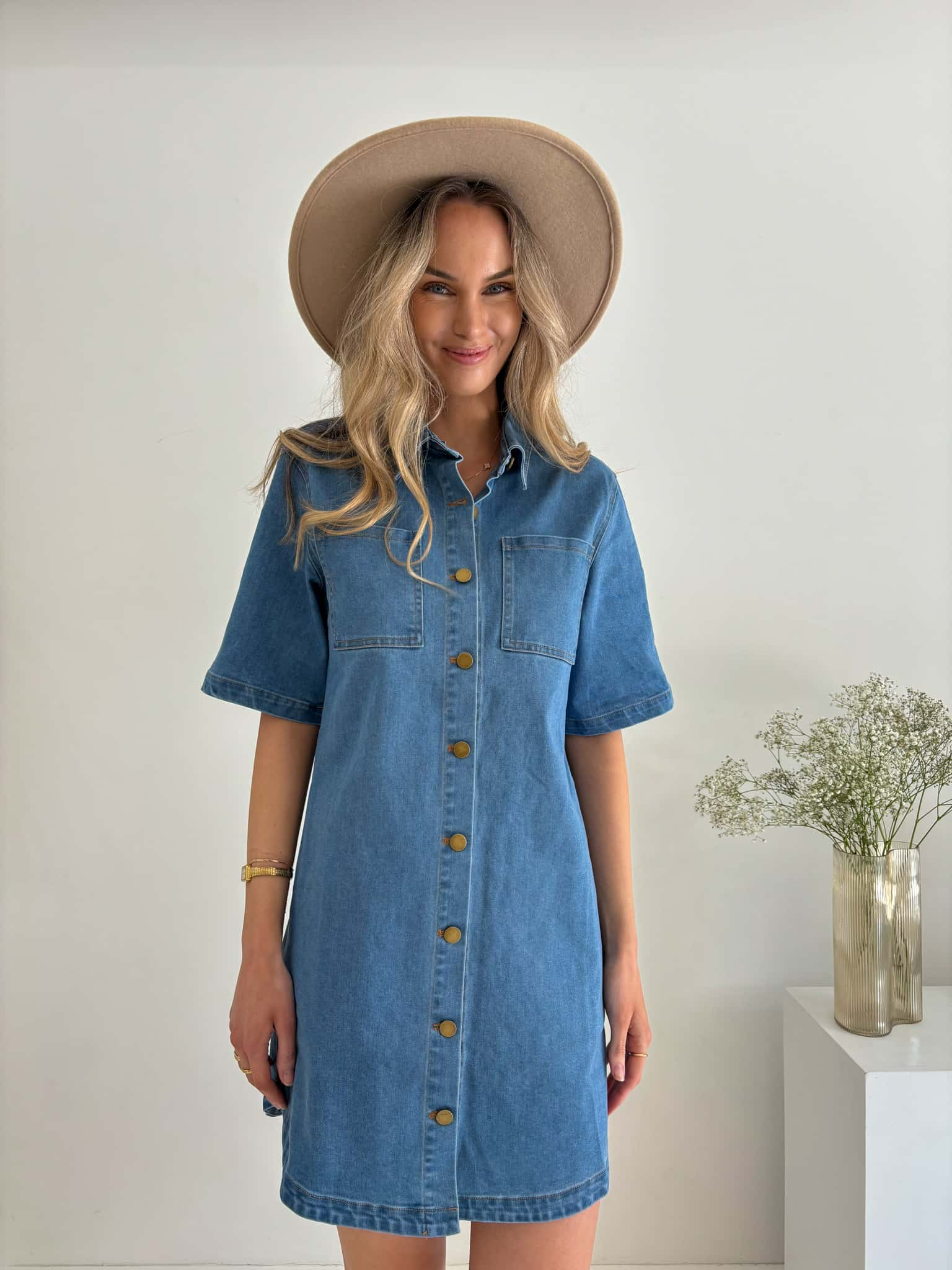 Yves Denim Dress - Blue Denim