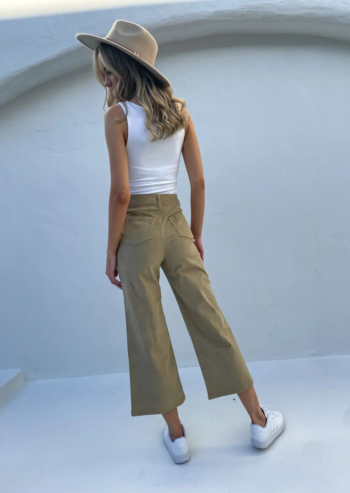 Carissa Wide Leg Cord Pant - Tan - Mylk The Label