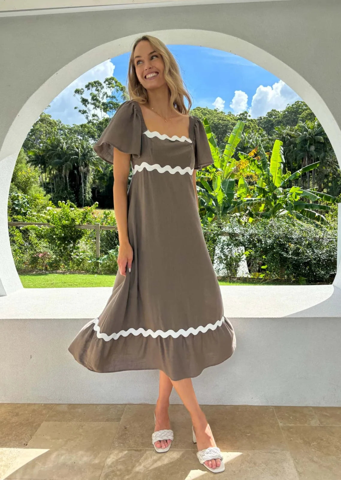 Charlie Ric Rac Dress - Cocoa - Mylk The Label