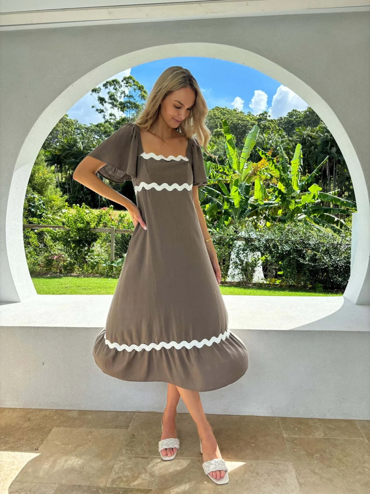 Charlie Ric Rac Dress - Cocoa - Mylk The Label