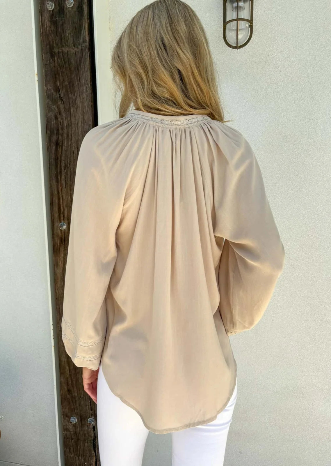 Fallon Blouse - Beige Tops