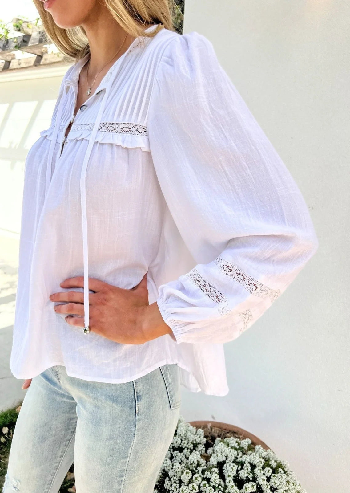 Florence Blouse - White - Mylk The Label