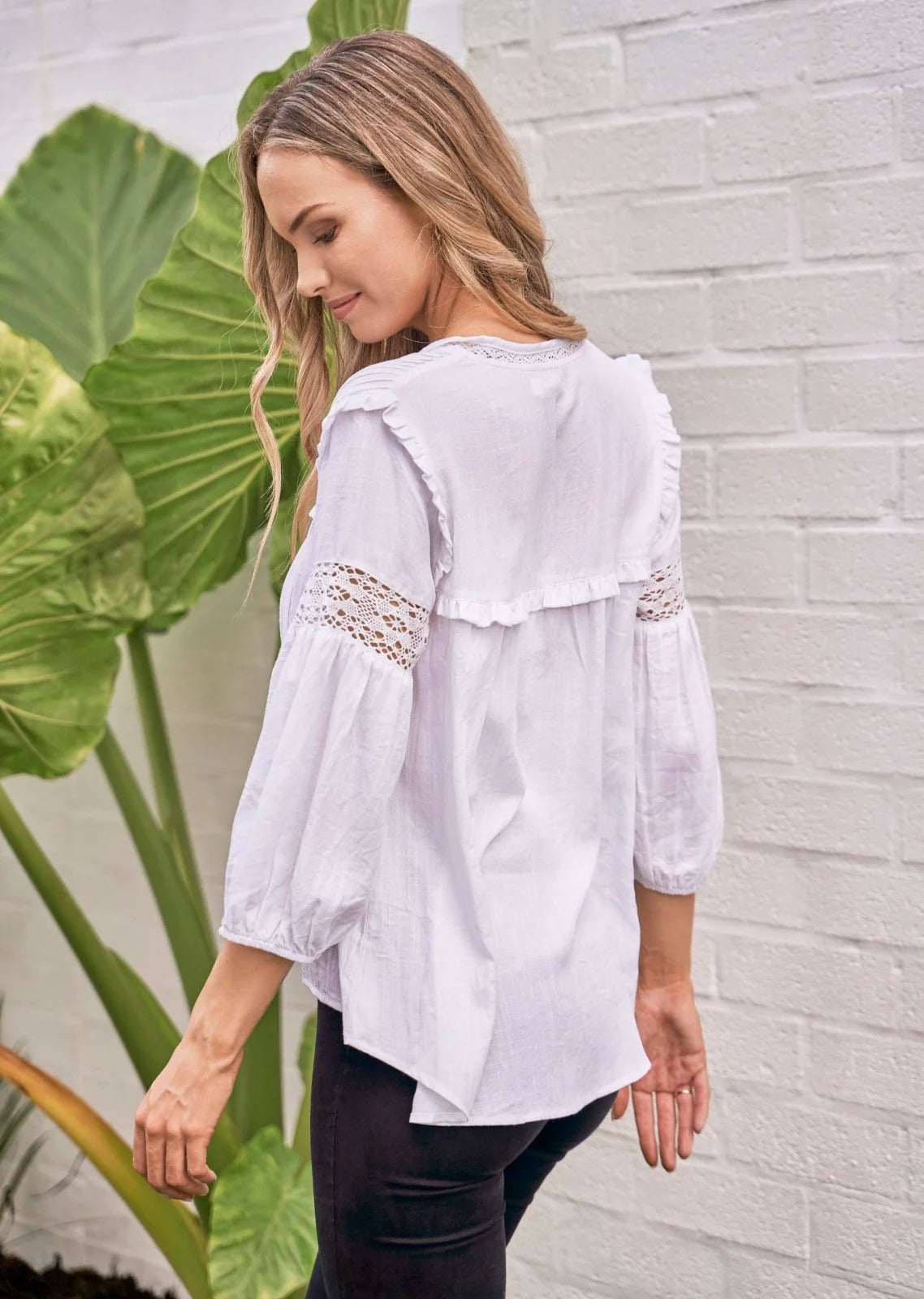 Florentia Blouse - White - Mylk The Label