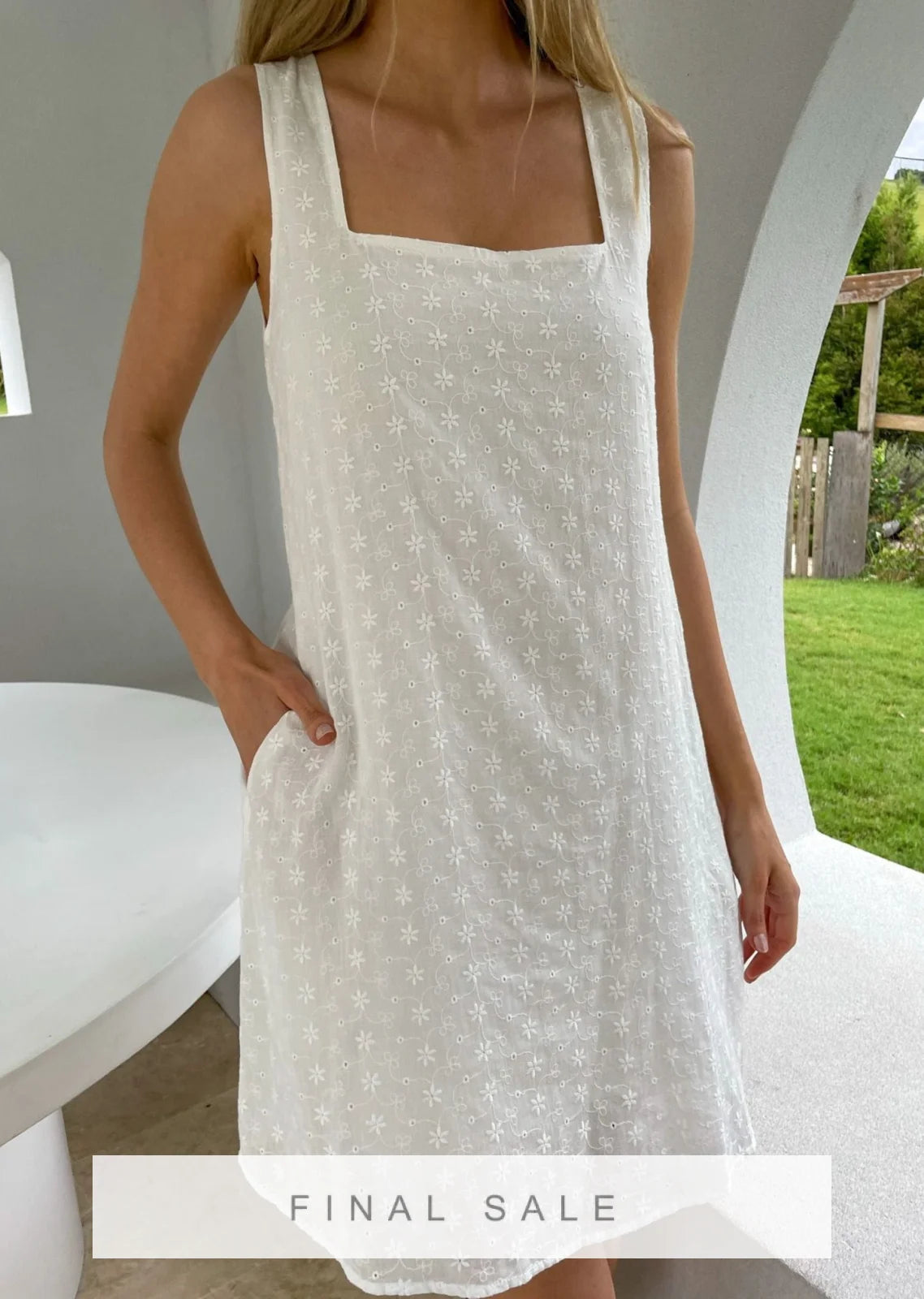 Frankie Dress - White Anglaise - Mylk The Label