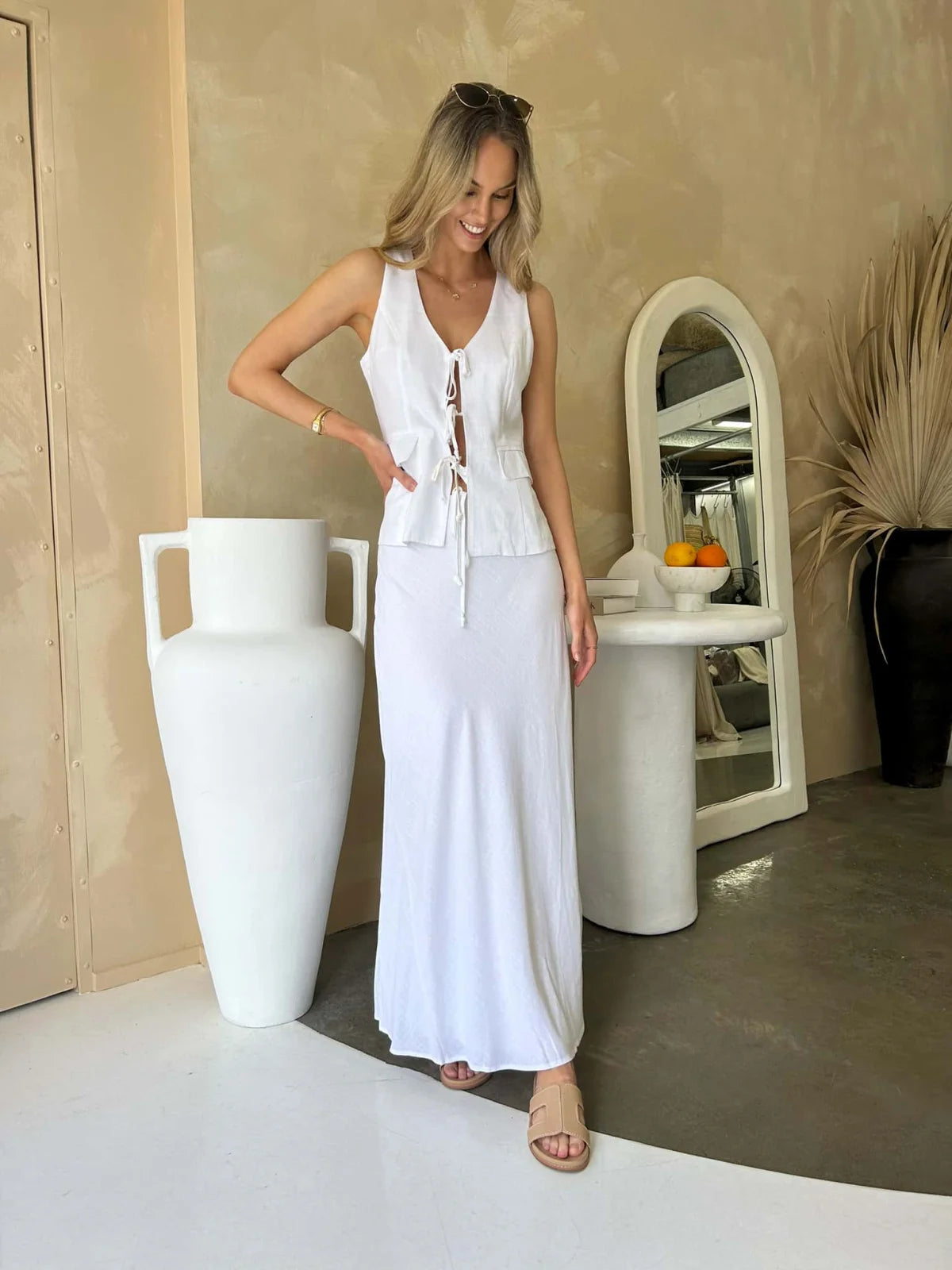 Kora Maxi Skirt - White Bottoms