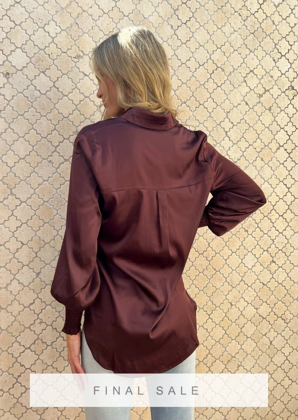 Mesha Silky Blouse  - Choc - Mylk The Label