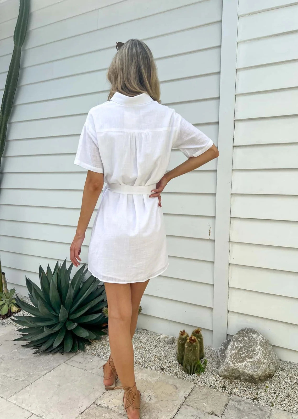 Sally Shirt Dress - White - Mylk The Label