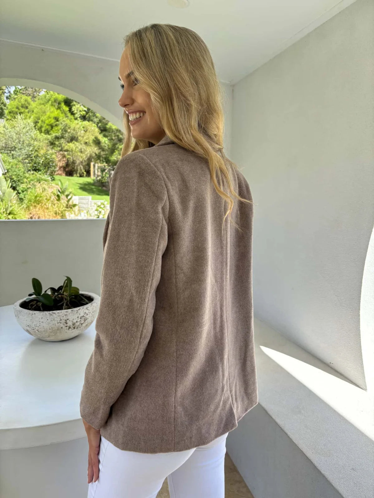 Textured Paris Blazer - Cocoa - Mylk The Label